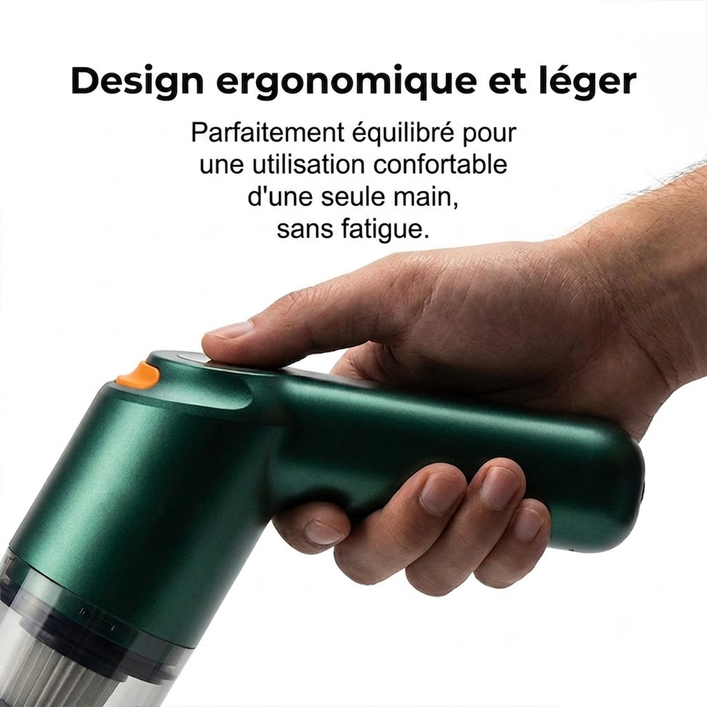 Aspirateur de Voiture Sans Fil Puissant – Compact & Haute Puissance d'Aspiration