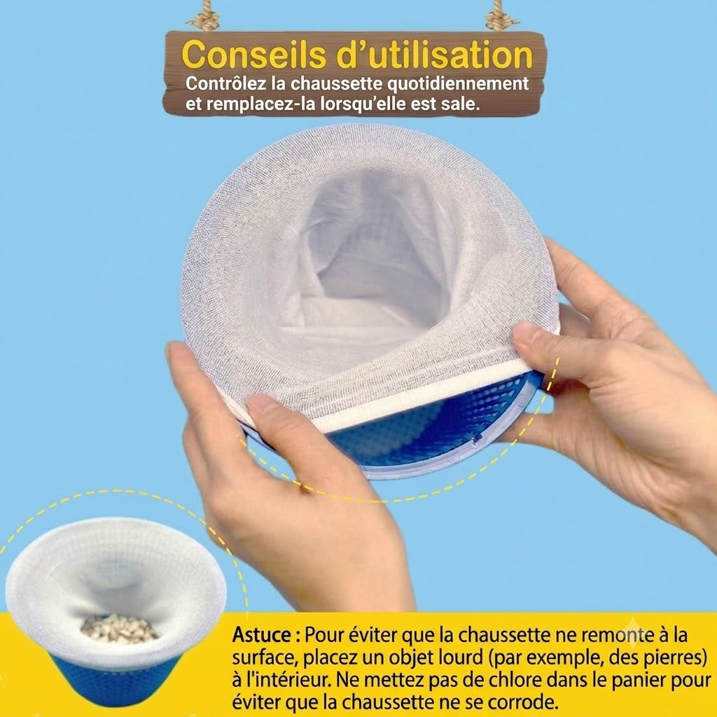 Chaussettes de Filtre Réutilisables pour Skimmer de Piscine