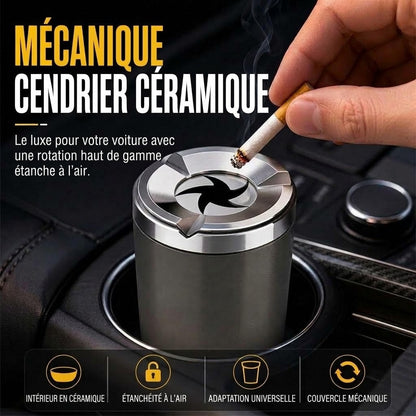 Cendrier de voiture rotatif OmniLiving™ | Doublure en céramique ignifuge