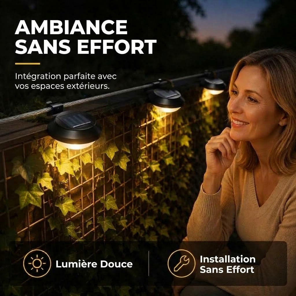 Lampe LED solaire étanche pour avant-toit et mur OmniLiving™ | IP65 et énergie solaire