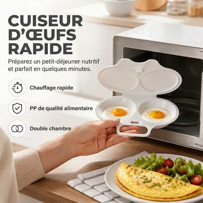 Cuiseur à œufs pour micro-ondes intelligent avec couvercle OmniLiving™