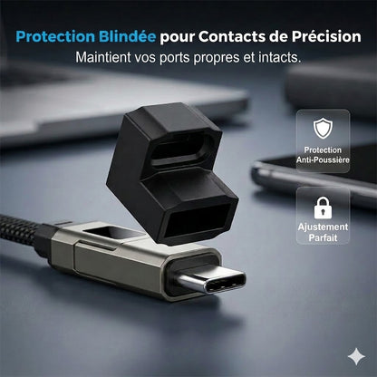 Câble 4-en-1 Fast-Charge avec Écran & Porte-clés