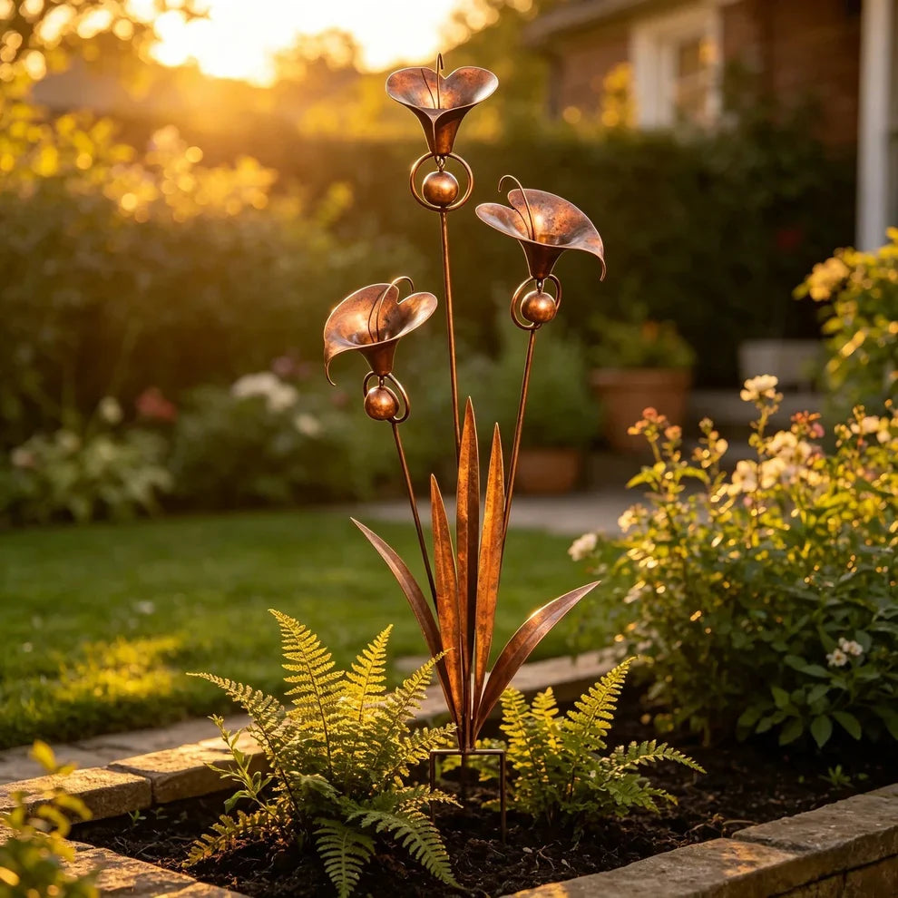 OmniLiving™ Carillon Éolien en Métal Fleur d'Arum | Décoration Jardin & Balcon