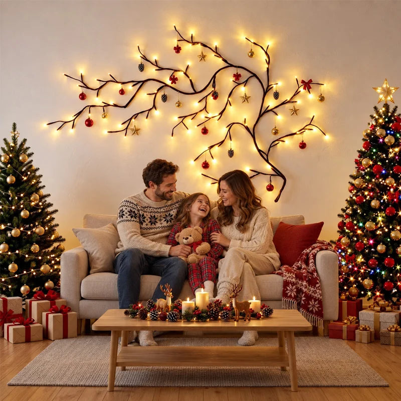 VaraLiving™ Guirlande LED Branches de Saule (Blanc Chaud, 8 Modes)