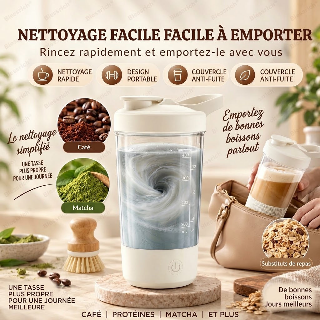 OmniLiving™ Mug Magnétique Auto-Mélangeur Automatique
