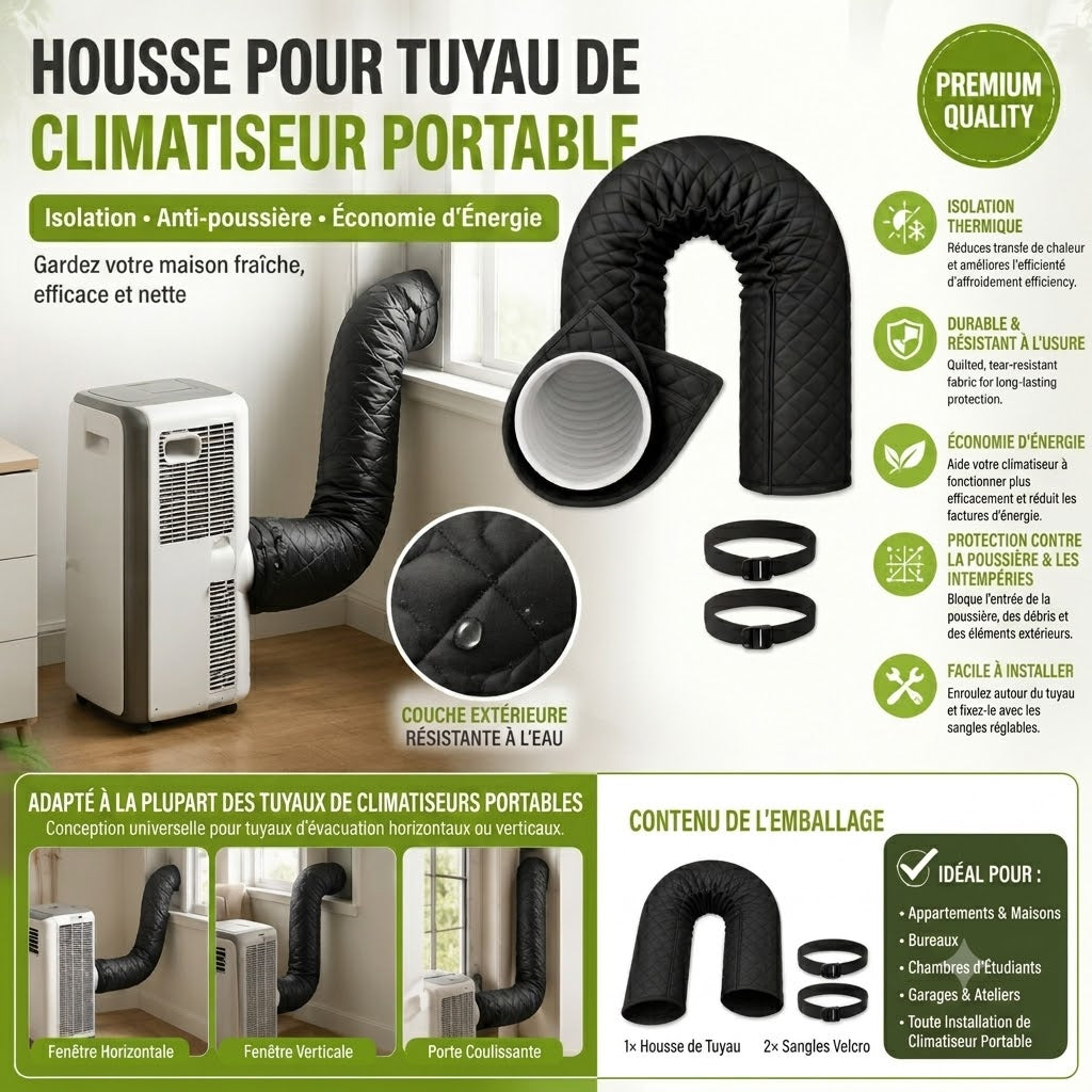 Housse Isolante à Scratch pour Tuyau de Climatisation – Réutilisable & Esthétique