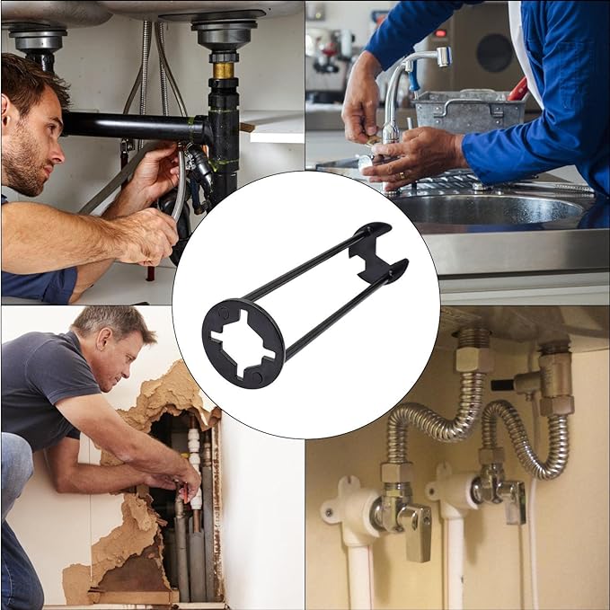 Clé de Plomberie Multifonction pour Évier et Lavabo – Outil d'Installation de Robinetterie