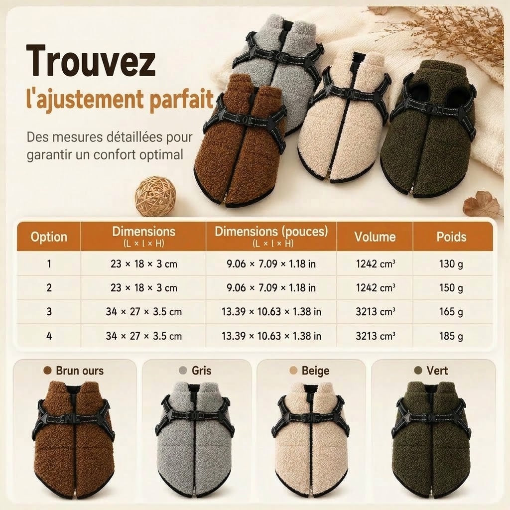 VaraLiving™ Manteau d'Hiver Chaud pour Chien | Bandes Réfléchissantes pour Chiens Petits & Moyens