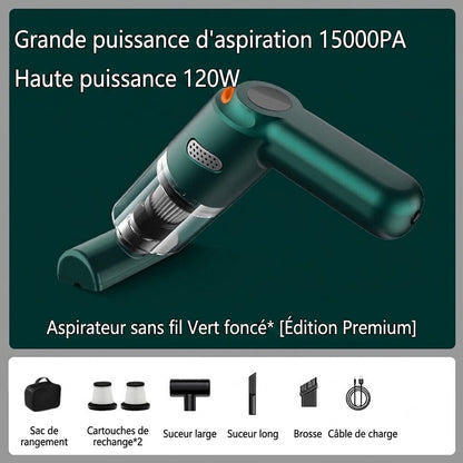 Aspirateur de Voiture Sans Fil Puissant – Compact & Haute Puissance d'Aspiration