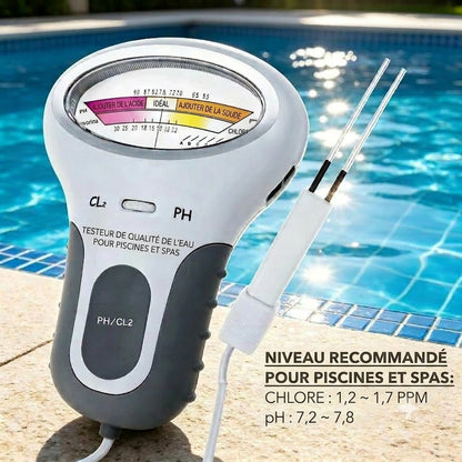 Testeur de Piscine Digital pH et Chlore – Analyseur d'Eau Rapide Sans Produits Chimiques