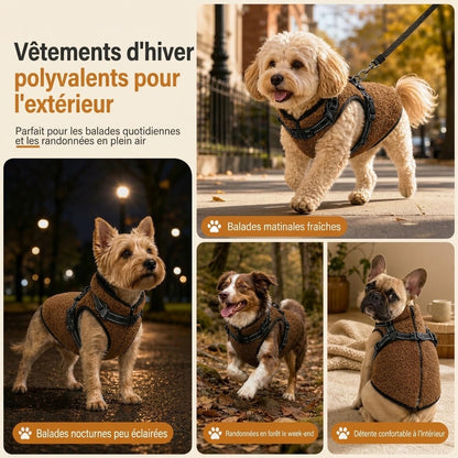 VaraLiving™ Manteau d'Hiver Chaud pour Chien | Bandes Réfléchissantes pour Chiens Petits & Moyens