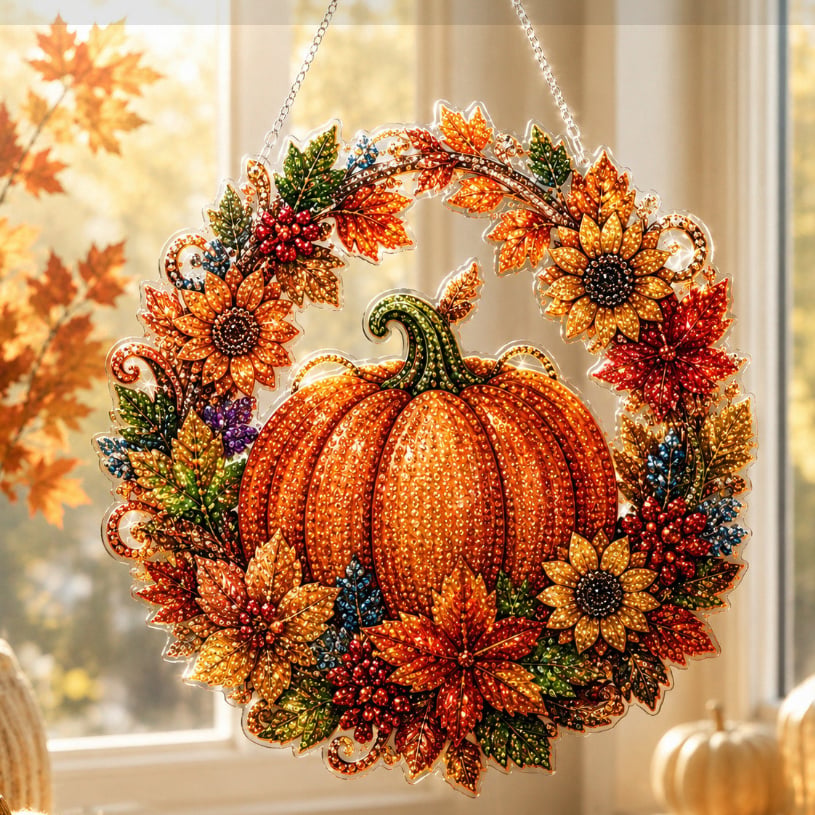 Couronne d'automne peinture diamant OmniLiving™ (kit de bricolage à faire soi-même)