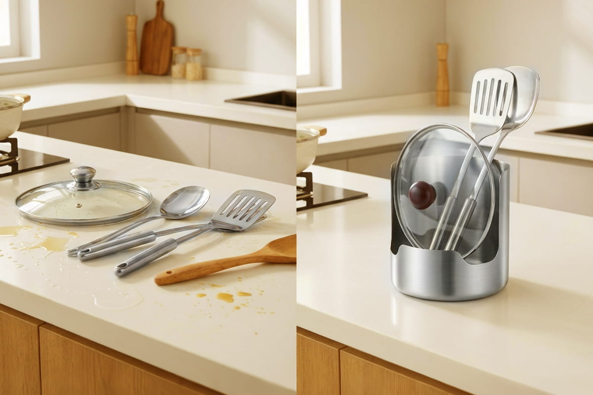 Égouttoir à Couverts Multifonction en Inox – 1 ACHETÉ = 1 OFFERT (Pack de 2)