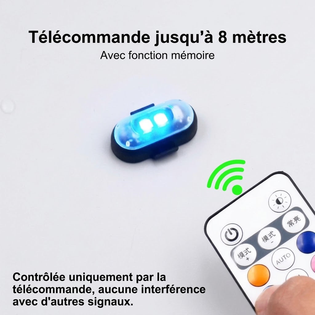 Bande lumineuse LED sans fil avec télécommande OmniLiving™ (8 couleurs)