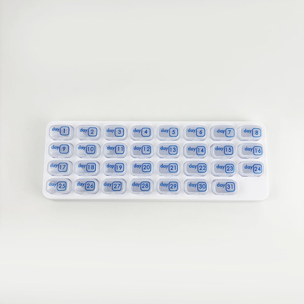 Pilulier mensuel 31 jours VigorCare™ - Boîte à médicaments mensuelle avec compartiments amovibles