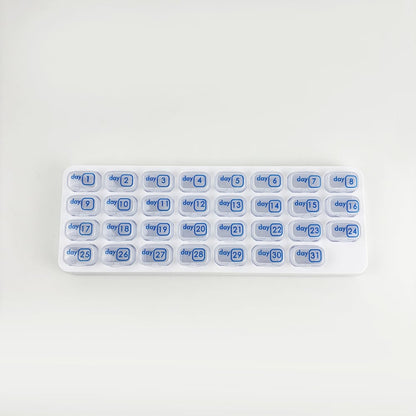 Pilulier mensuel 31 jours VigorCare™ - Boîte à médicaments mensuelle avec compartiments amovibles