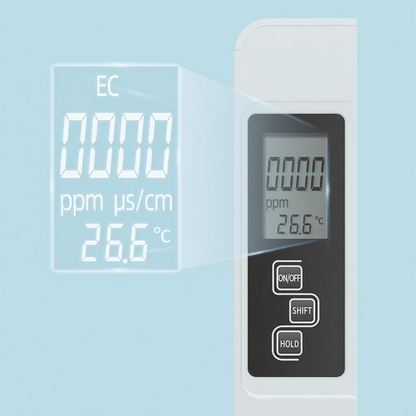 Testeur de Qualité de l'Eau 3-en-1 – Mesure Précise du pH, Chlore & Dureté avec Écran LCD