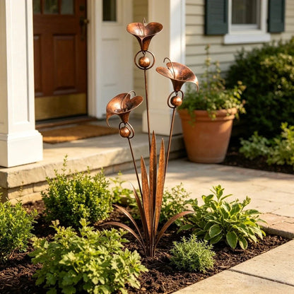 OmniLiving™ Carillon Éolien en Métal Fleur d'Arum | Décoration Jardin & Balcon