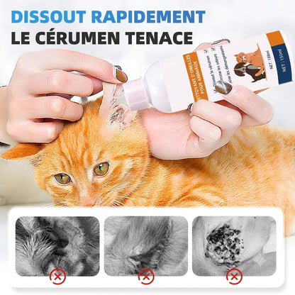Nettoyant d'Oreilles pour Chiens & Chats – Lotion Auriculaire Douce et Apaisante