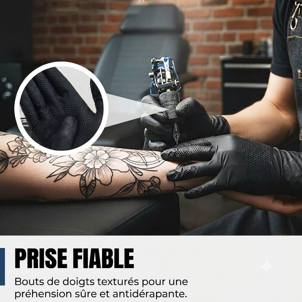 ANBOSON™ Gants en Nitrile Renforcés   Anti-Acide & Anti-Huile, Sans Poudre & Haute Adhérence