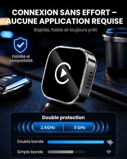 Adaptateur sans fil pour voiture AirLink Drive™ - Plug & Play pour Apple CarPlay & Android Auto