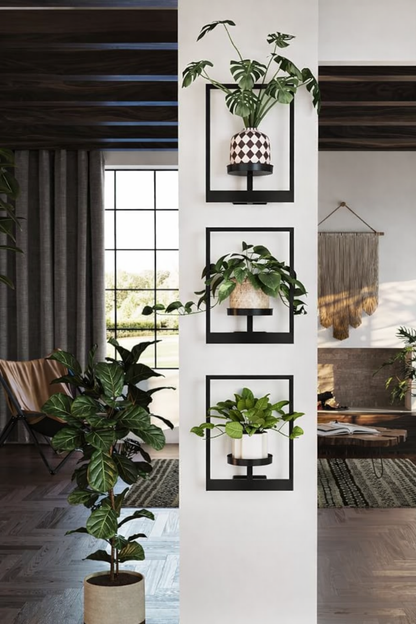 Tableau végétal 3D dans un cadre en bois OmniLiving™ | Décoration murale naturelle et aménagement intérieur vert