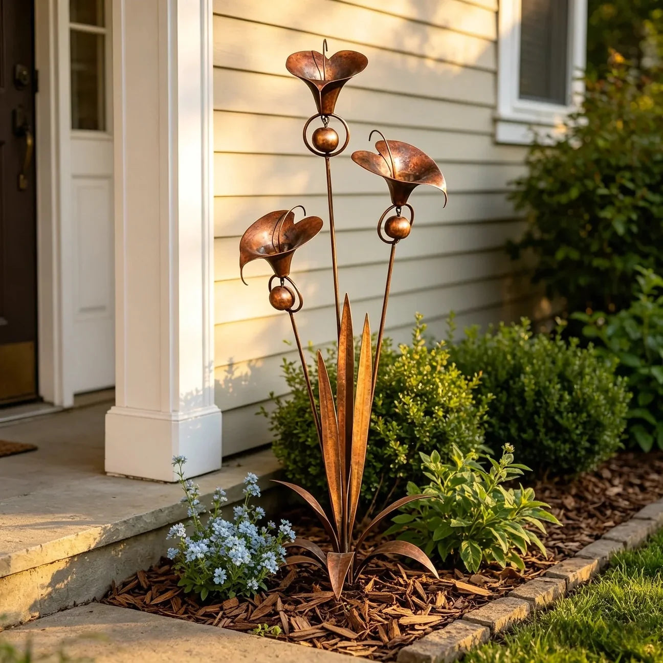 OmniLiving™ Carillon Éolien en Métal Fleur d'Arum | Décoration Jardin & Balcon