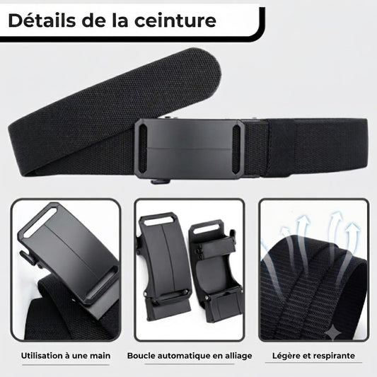 Ceinture Tactique Élastique – Boucle à Cliquet Ultra-Légère