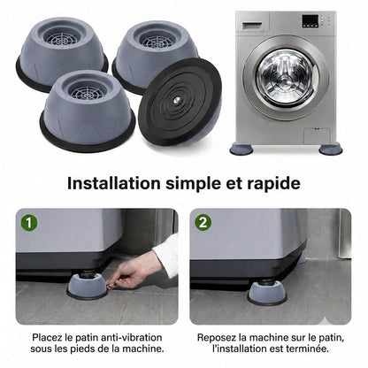 Pieds antivibrations pour lave-linge VeloPack™ | Tampons en caoutchouc anti-bruit et antidérapants