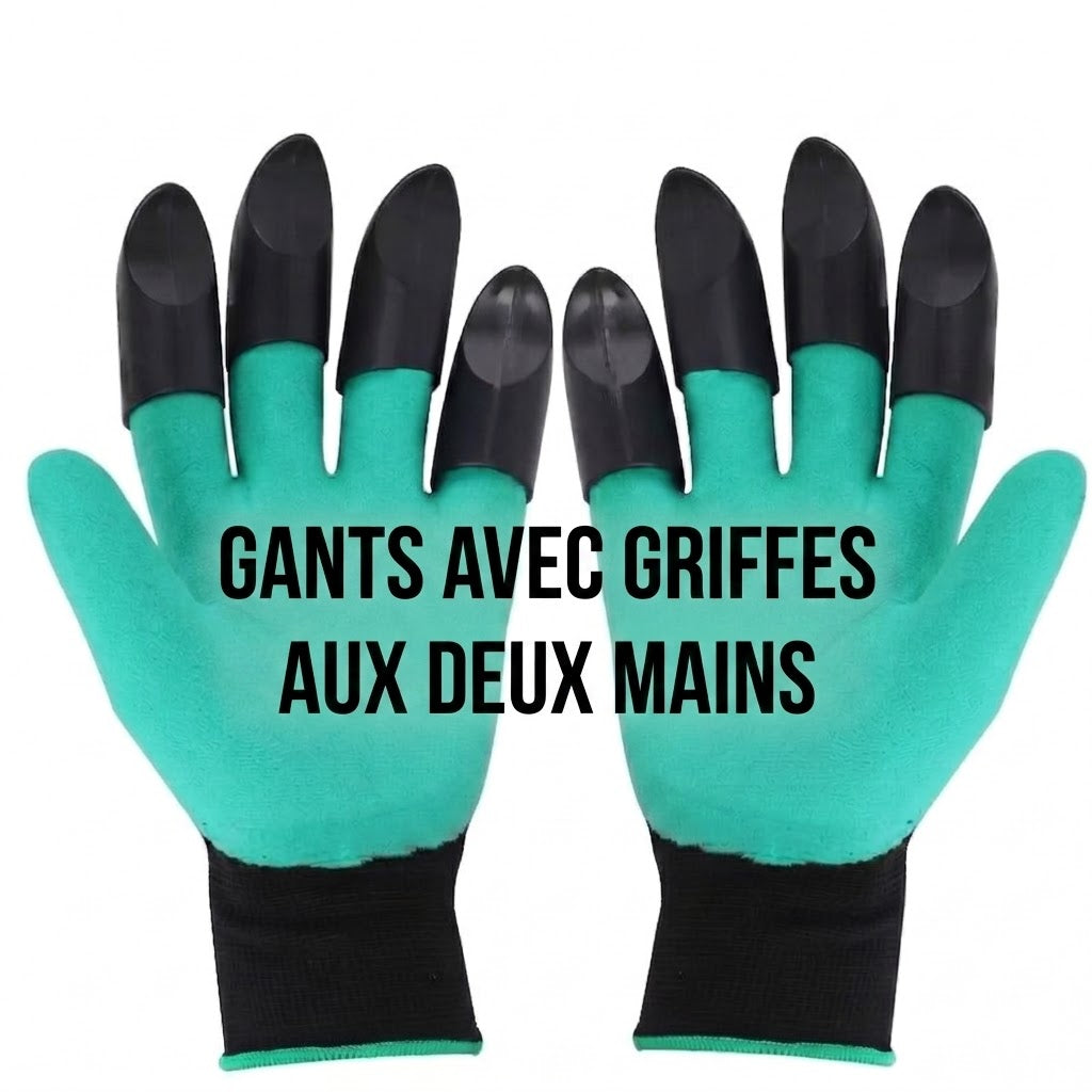 Gants de Jardinage avec Griffes – Creusez & Plantez sans Outils | 1 ACHETÉ = 1 OFFERT