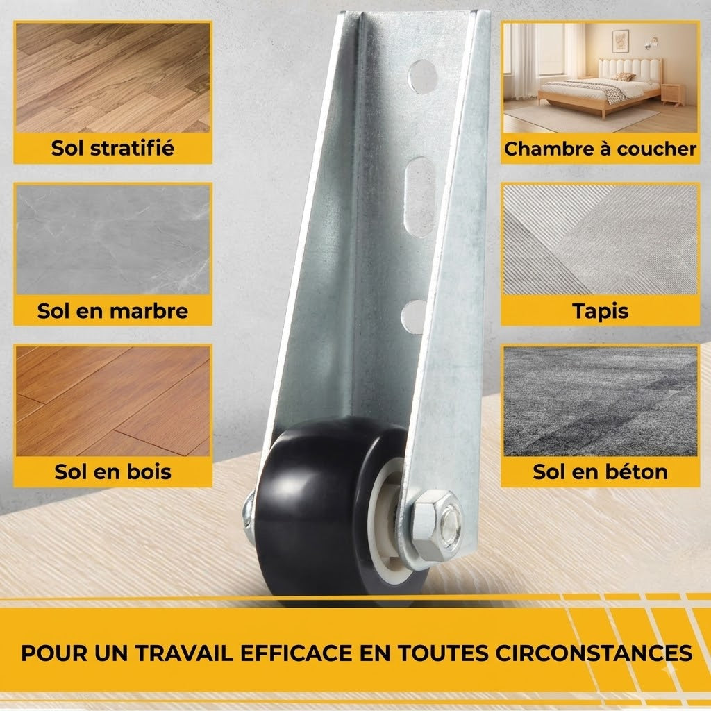 SilkEase™ Roulettes de Porte Coulissante & Meuble (Lot de 2) | Ultra-Silencieuses & Fluides
