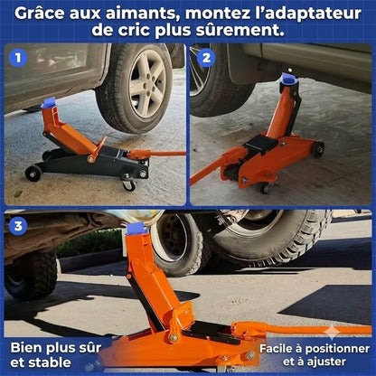 Adaptateur de tampon de cric magnétique pour cric roulant ApexPower™ | Protection stable pour bas de caisse et soudures