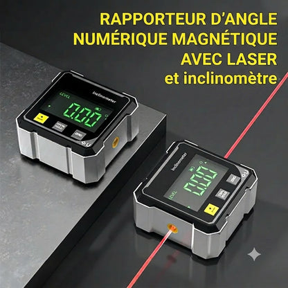 Inclinomètre Laser Magnétique Digital Vexton™ Pro – Rapporteur d'Angle Double Face de Précision