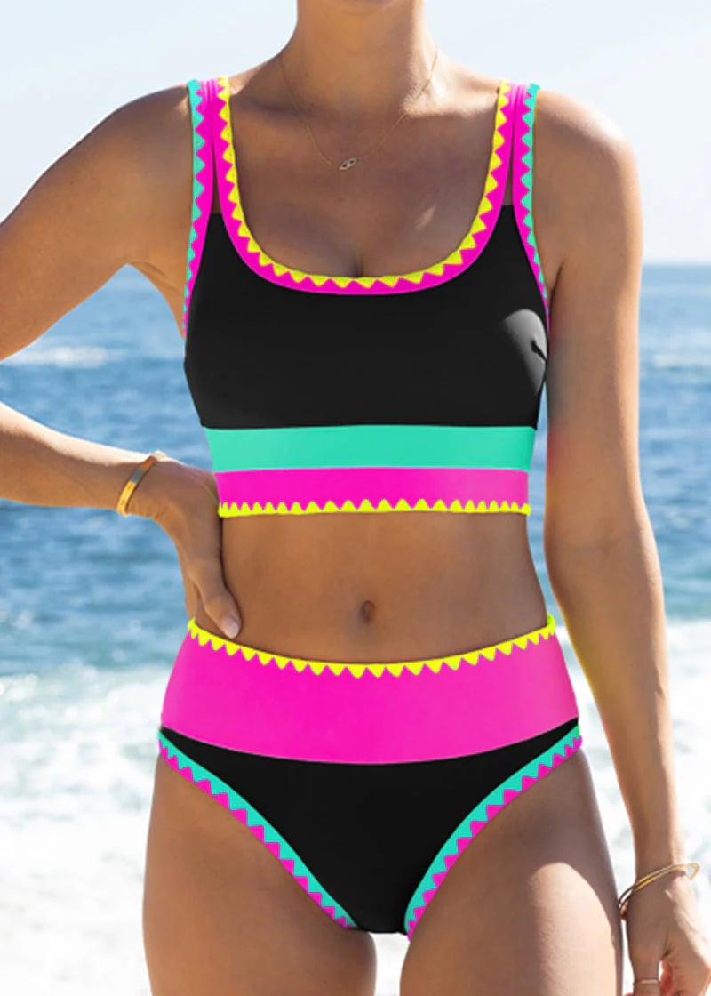 Bikini Sportif 3 Pièces – Taille Haute Gainante