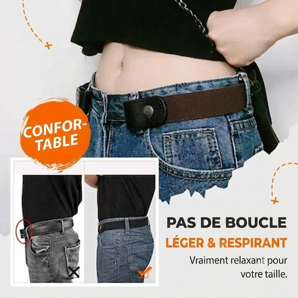 [ACHETEZ 1, OBTENEZ-EN 1 GRATUIT] Ceinture élastique invisible sans boucle GlideFlex™ | Ceinture confortable sans boucle
