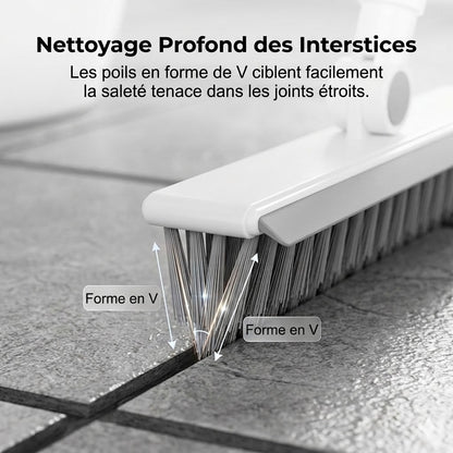 Brosse de Nettoyage 2-en-1 pour Joints & Coins avec Raclette Intégrée