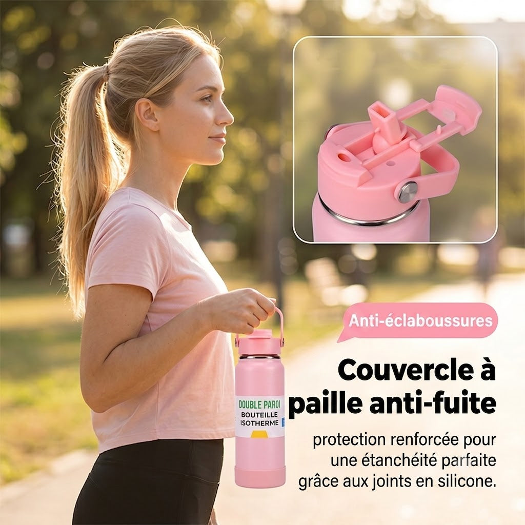 Gourde Isotherme en Acier Inoxydable Premium – Bouteille Thermos Sans BPA