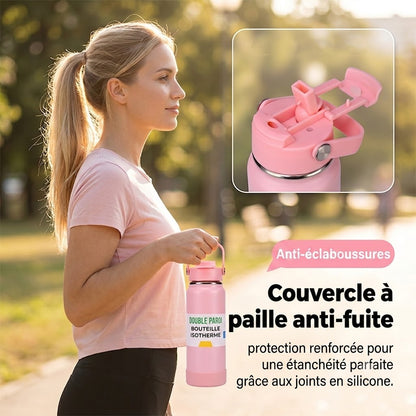 Gourde Isotherme en Acier Inoxydable Premium – Bouteille Thermos Sans BPA