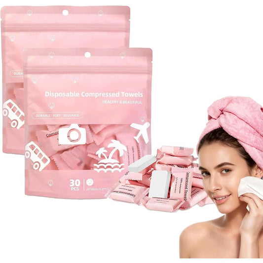 Serviettes Compressées en Coton – Ultra-Portables