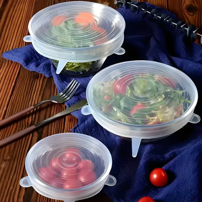 Couvercles en Silicone Réutilisables (Lot de 6) – Élastiques & Écologiques