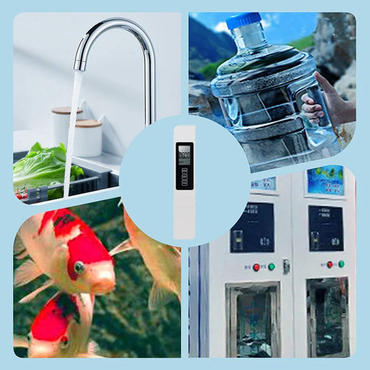 Testeur de Qualité de l'Eau 3-en-1 – Mesure Précise du pH, Chlore & Dureté avec Écran LCD