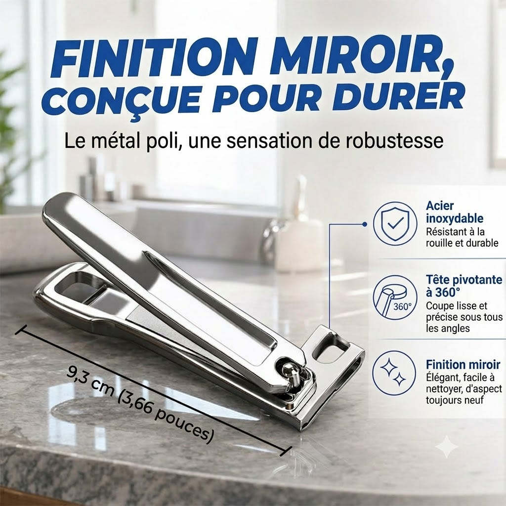 Coupe-ongles pivotant à 360° en acier inoxydable FlexiGrip™