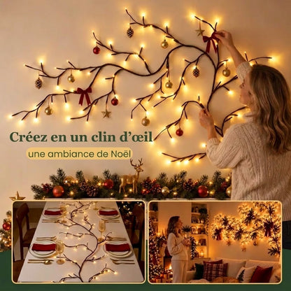 VaraLiving™ Guirlande LED Branches de Saule (Blanc Chaud, 8 Modes)