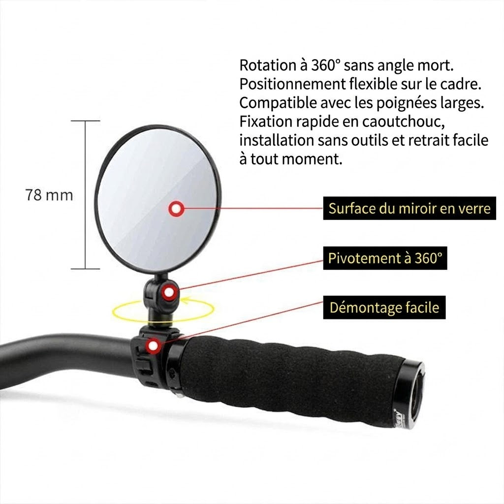 Rétroviseur orientable à 360°