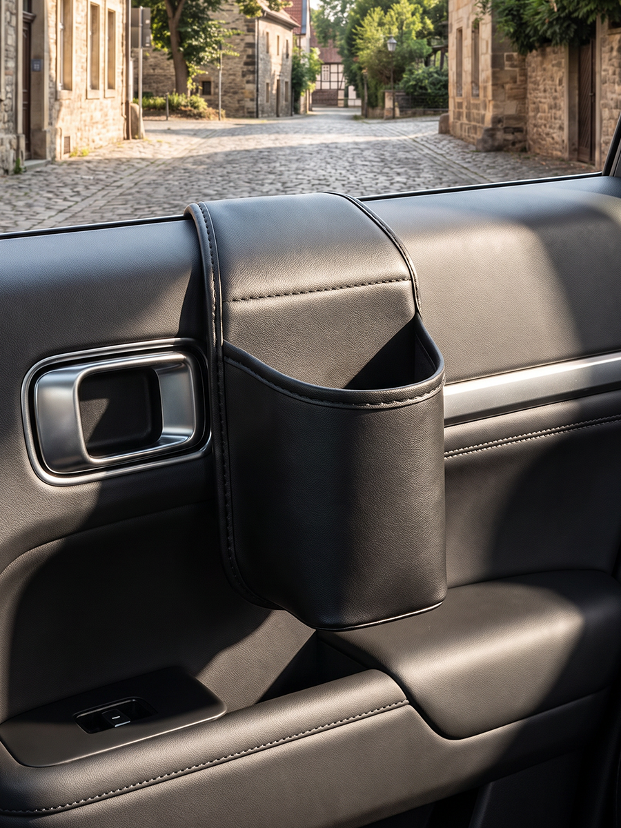 SilkEase™ Porte-Gobelet de Portière en Cuir | Support Universel pour Voiture