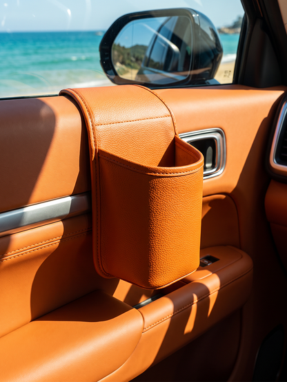 SilkEase™ Porte-Gobelet de Portière en Cuir | Support Universel pour Voiture