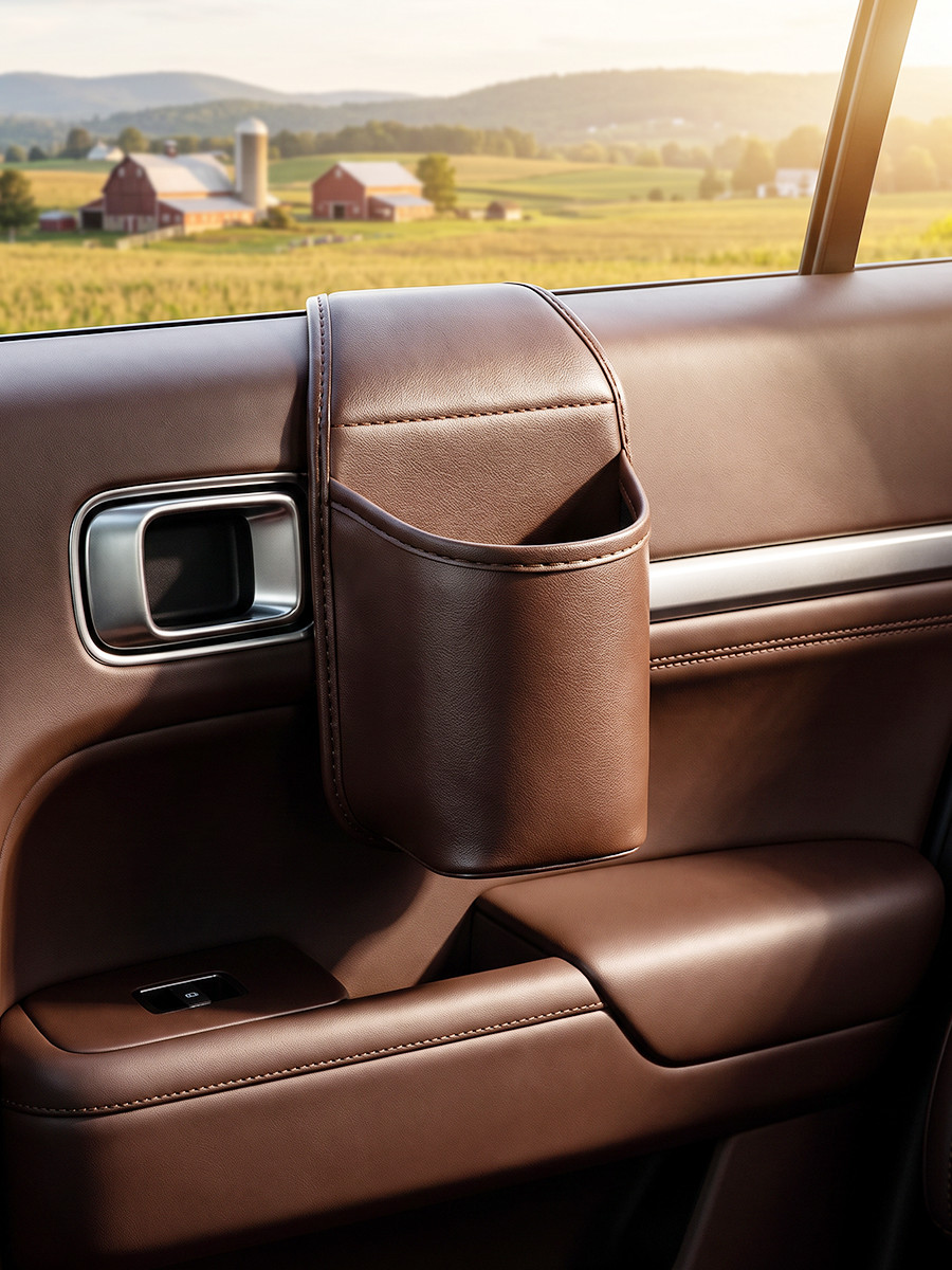 SilkEase™ Porte-Gobelet de Portière en Cuir | Support Universel pour Voiture