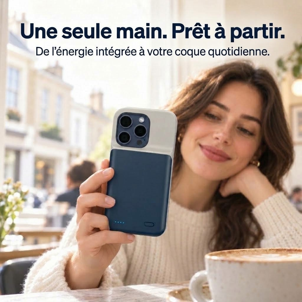 VaraTech™ Coque Batterie Protectrice iPhone (4 Voyants LED)