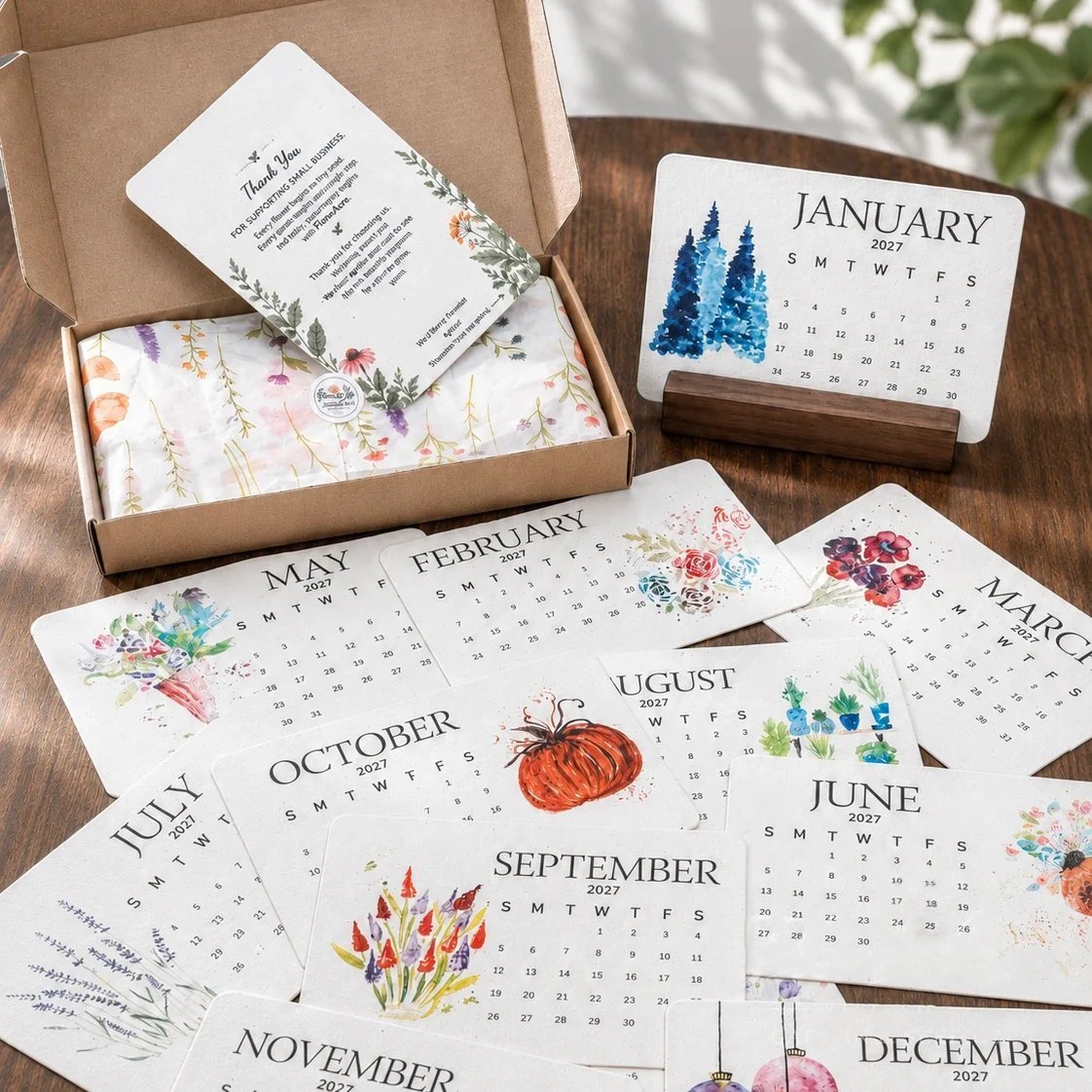 VaraLiving™ Calendrier à Planter 2027 (Papier Ensemencé Biodégradable)