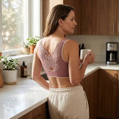 Soutien-Gorge Sans Armature avec Broderie Papillon – 1 ACHETÉ = 1 OFFERT (Pack de 2)